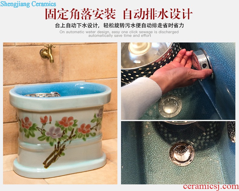 Ou basin one-piece lavabo ceramic golden column pillar floor lavatory basin hotel and trip in