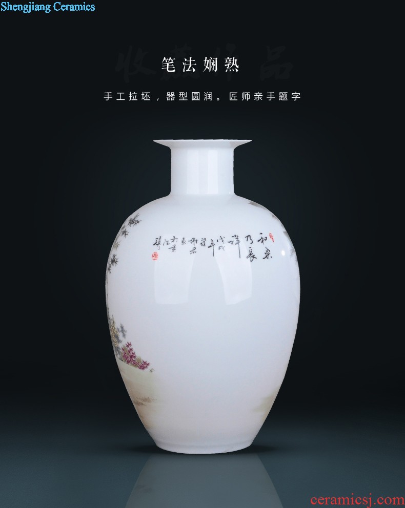 Jingdezhen ceramics famous hand-painted vases, modern fashion creative furnishing articles dry flower lucky bamboo living room The vase