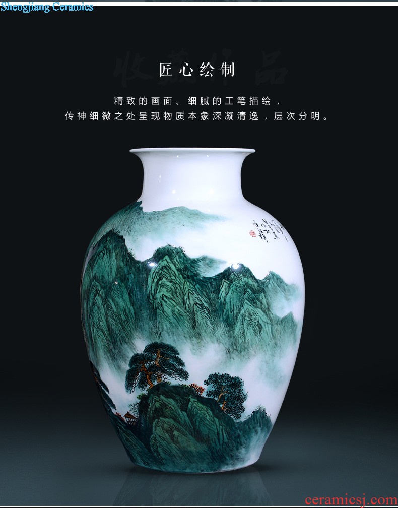 Jingdezhen ceramic thin body is hand-painted vases, furnishing articles MeiKaiWuFu home wine sitting room adornment ornament