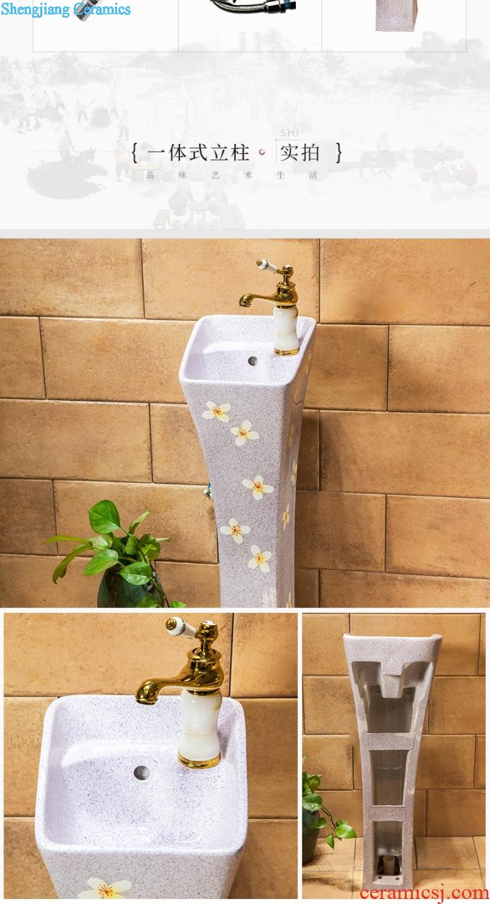 Basin of wash one one small balcony ceramic basin of pillar type lavatory toilet column vertical floor type household