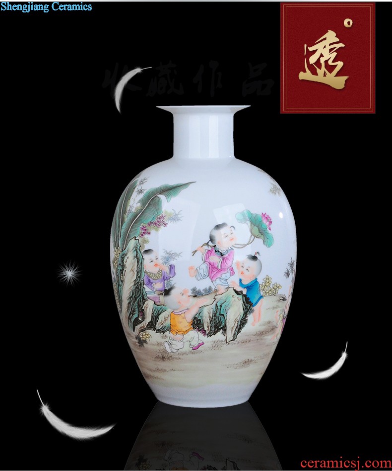 Jingdezhen ceramics famous hand-painted vases, modern fashion creative furnishing articles dry flower lucky bamboo living room The vase