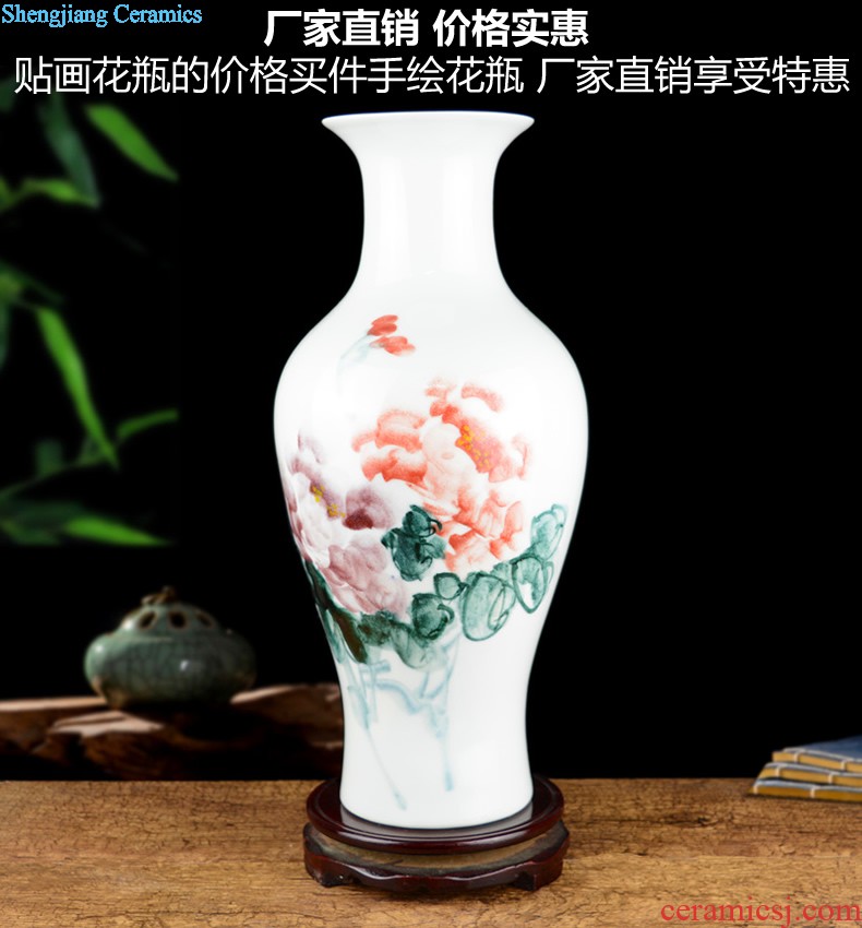 Jingdezhen ceramic contracted white rope vase Small pure and fresh and dried flowers flower arrangement sitting room place home decoration