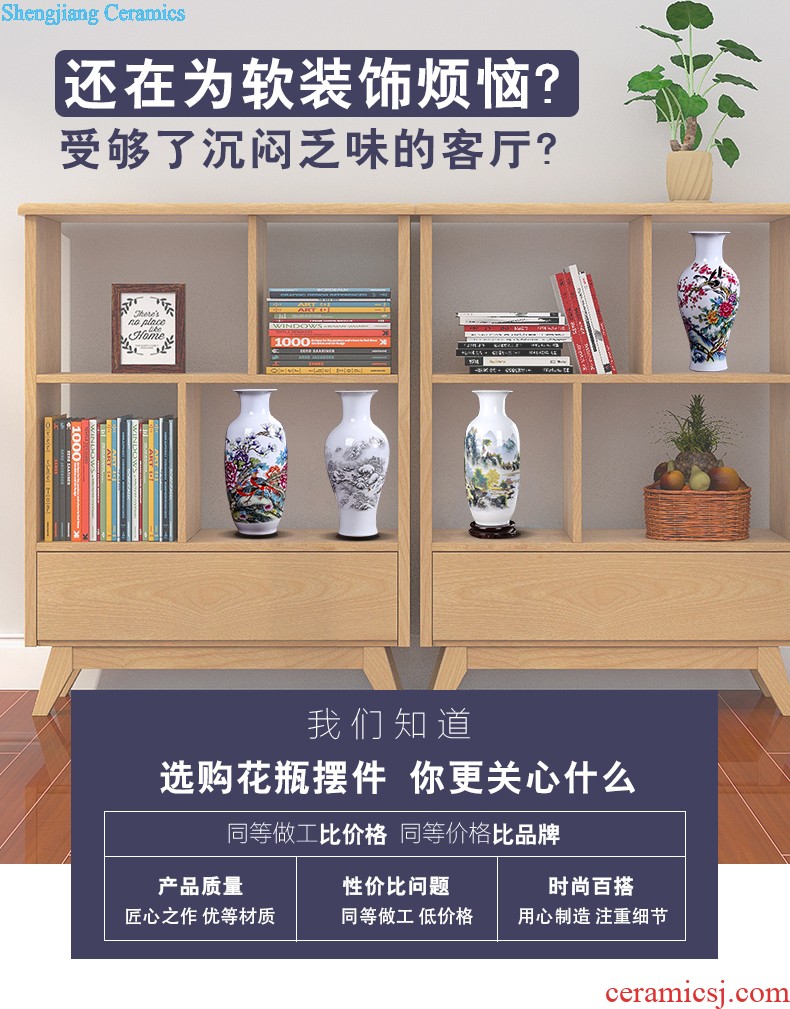 Jingdezhen ceramics vase furnishing articles and modern Chinese style household sitting room adornment archaize porcelain arts and crafts