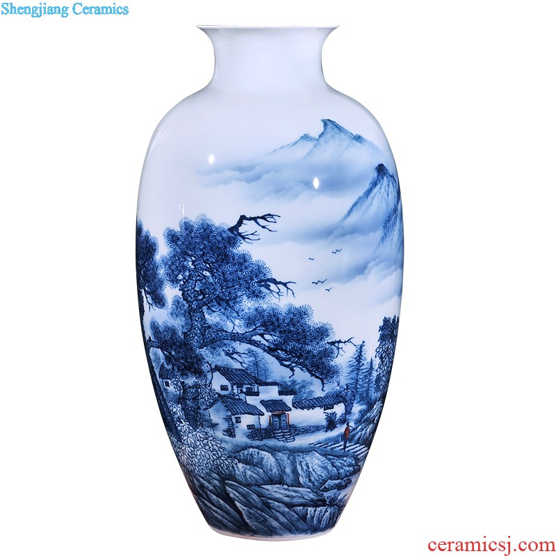 The modern home decoration ceramic floor vase hand-painted handicraft furnishing articles 70 cm wine sitting room decoration of ikea