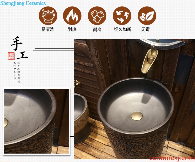 Jia depot basin of Chinese style restoring ancient ways on the ceramic lavatory circle Archaize toilet lavabo birdbath household