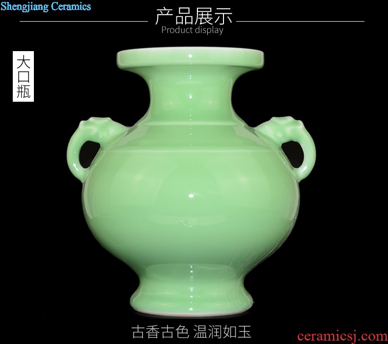 Jingdezhen ceramics hand-painted painting of flowers and pottery vases, sitting room of new Chinese style household decorations with cover pot furnishing articles