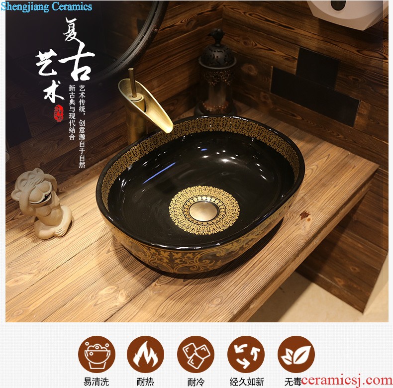 Jia depot retro art basin of small pillar one floor type lavatory outdoor ceramic garden sink basin