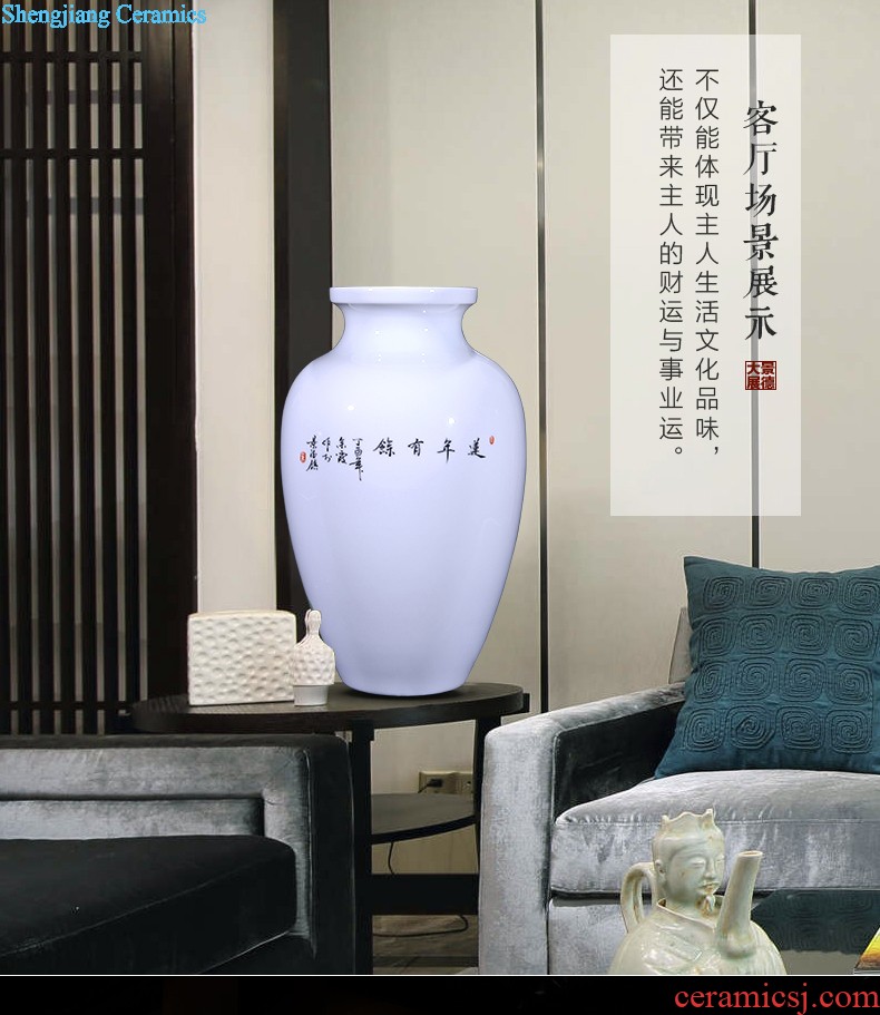 Famous hand-painted ceramic vase furnishing articles jingdezhen porcelain household sitting room adornment flower arranging furnishing articles creative arts and crafts