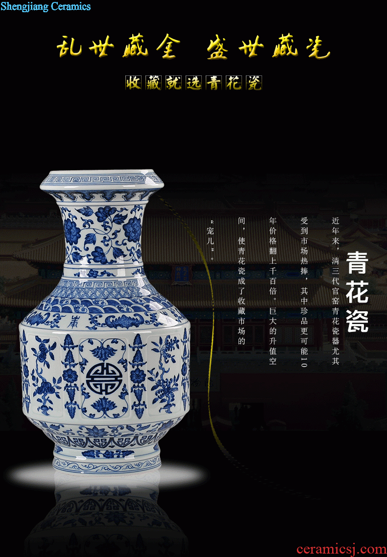 Thin jingdezhen ceramic vase decorated the living room New Chinese style living room furnishing articles hand-painted hotel TV ark decoration