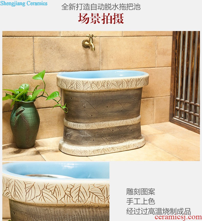 Ou basin one-piece lavabo ceramic golden column pillar floor lavatory basin hotel and trip in