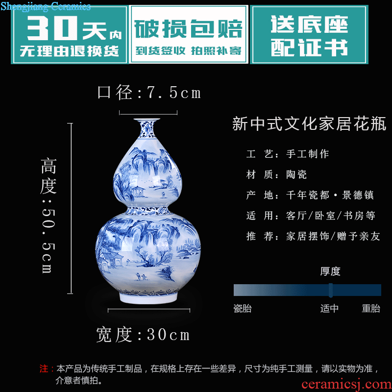 Manual creative jingdezhen ceramics wine furnishing articles bookcase sitting room adornment art vase dried flower vase