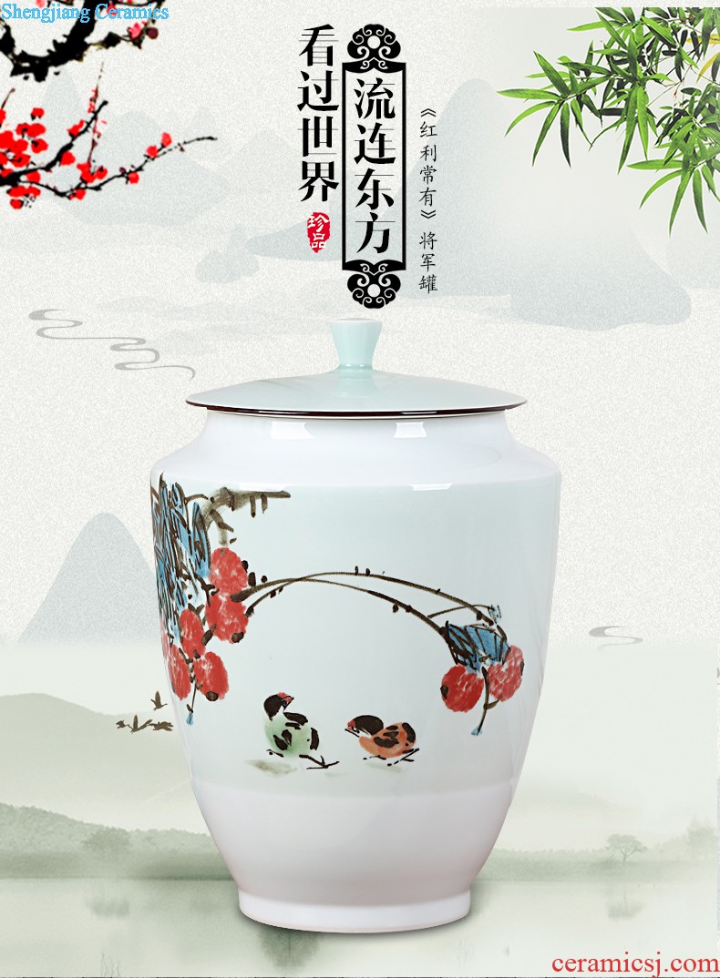 Blue and white porcelain vase, jingdezhen ceramic furnishing articles lucky bamboo handicraft classical flower arrangement porcelain household act the role ofing is tasted the living room