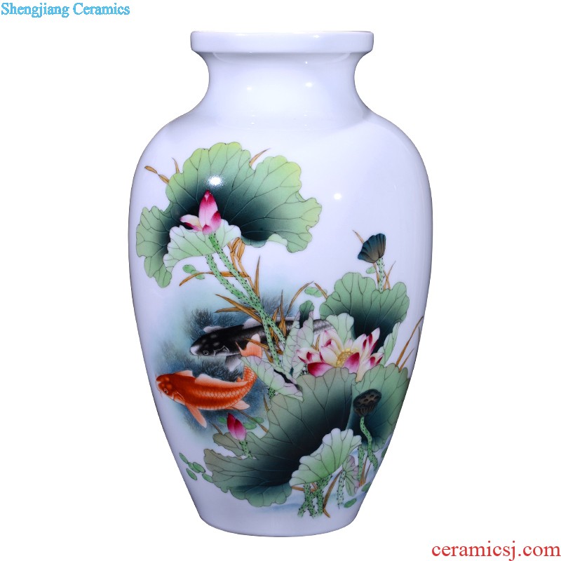 Famous hand-painted ceramic vase furnishing articles jingdezhen porcelain household sitting room adornment flower arranging furnishing articles creative arts and crafts