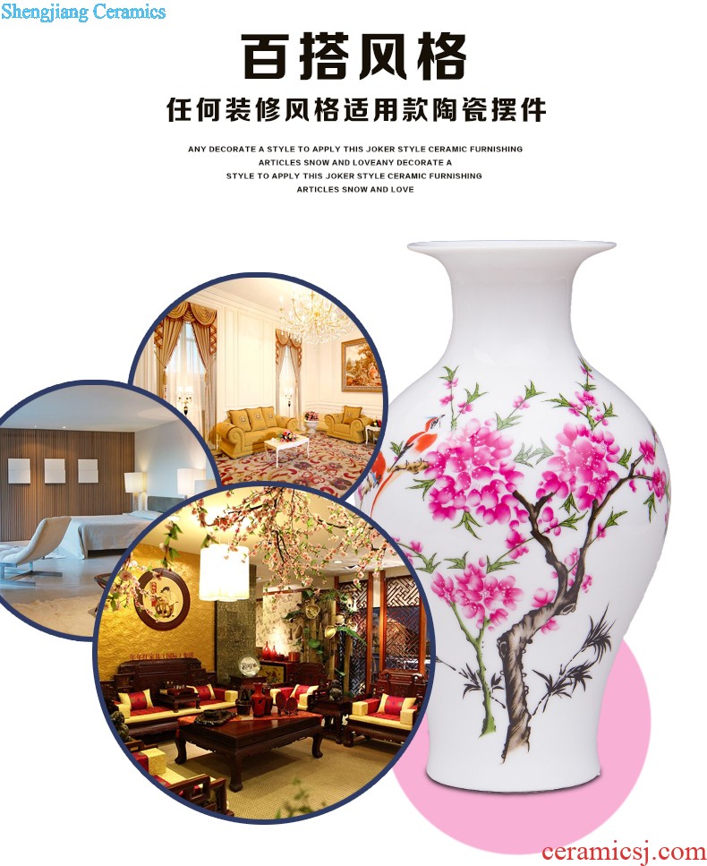 Jingdezhen porcelain hand-painted ceramic vase of blue and white porcelain dragon double ears fashionable sitting room adornment handicraft furnishing articles