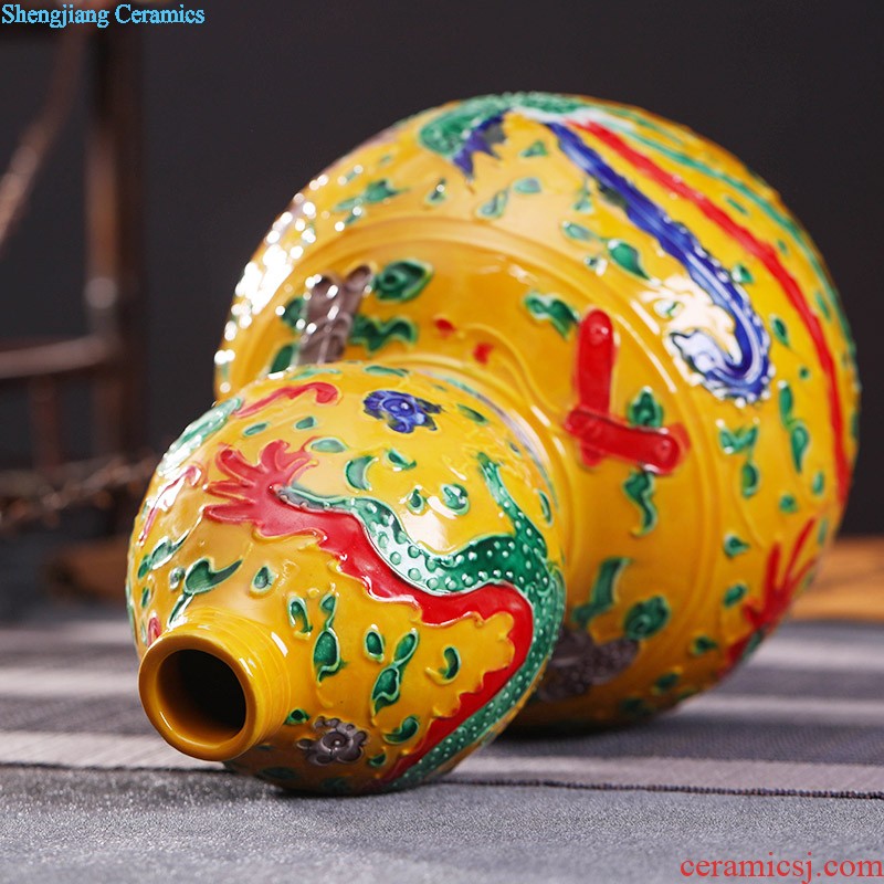 Large pu 'er tea pot by hand Green tea pu-erh tea barrel cylinder 3 kg receives jingdezhen ceramic tea set