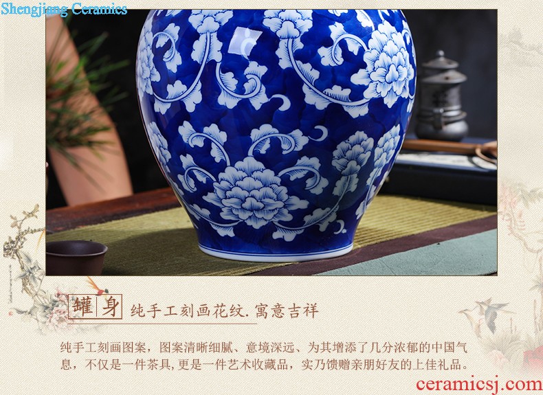 Large cake packing box pu 'er tea to wake the seventh, peulthai the caddy ceramics POTS jingdezhen porcelain seal POTS