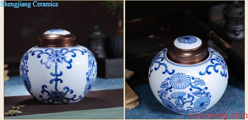 Hand-painted restoring ancient ways of jingdezhen blue and white porcelain vase gourd furnishing articles rich ancient frame antique Chinese style household ceramics handicraft