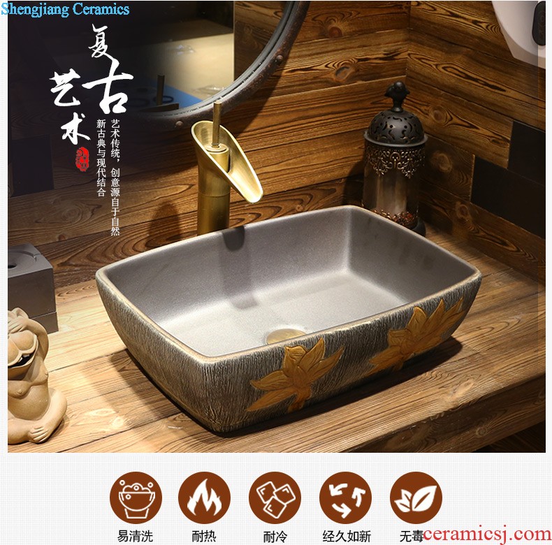 Jia depot The stage basin oval restoring ancient ways Ceramic toilet lavatory basin household art basin sink