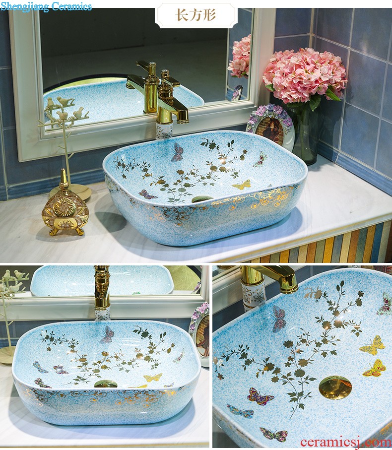 M beautiful ceramic mop pool Jingdezhen art mop basin antique green bethanath balcony outdoor mop pool