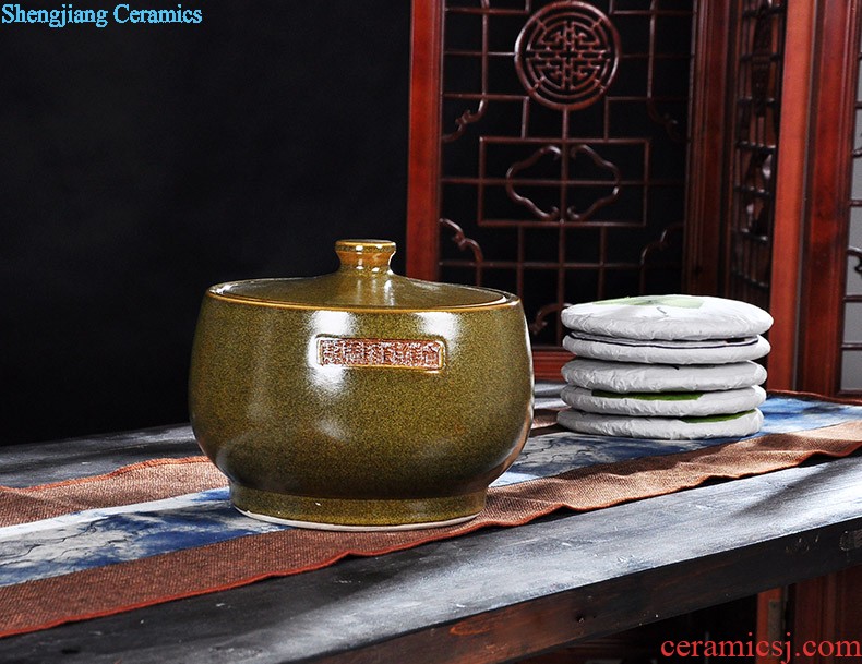 Caddy ceramic storage tanks large household seal furnishing articles bread seven pu 'er tea pot of tea packaging