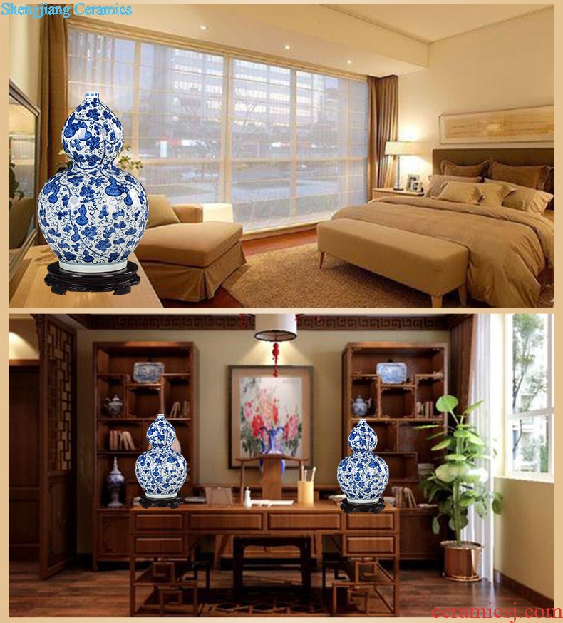 Jingdezhen hand-painted ceramics of blue and white porcelain vase Imitation of classical Ming and qing dynasties antique rich ancient frame furnishing articles Household act the role ofing is tasted