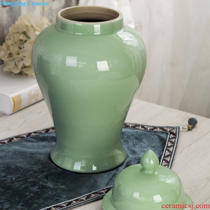 Jingdezhen ceramic vase furnishing articles sitting room of Chinese style three Yang kaitai rich ancient frame antique jun porcelain household ornaments