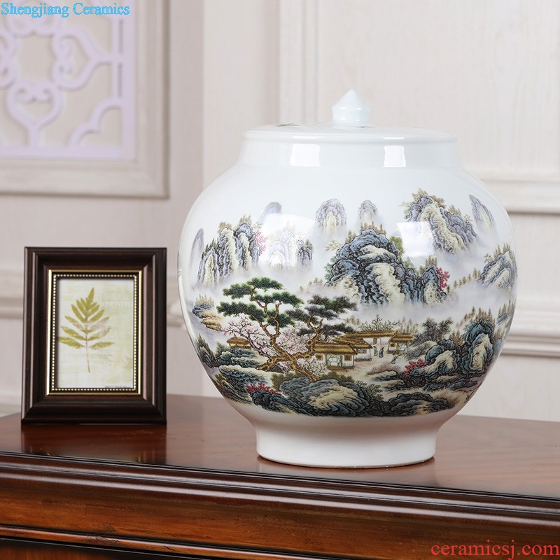 To make Jingdezhen ceramic fish cylinder furnishing articles Household act the role ofing is tasted the study desktop decoration small writing brush washer narcissus basin