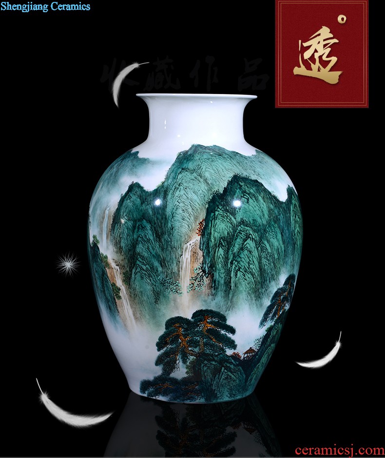 Jingdezhen ceramic thin body is hand-painted vases, furnishing articles MeiKaiWuFu home wine sitting room adornment ornament