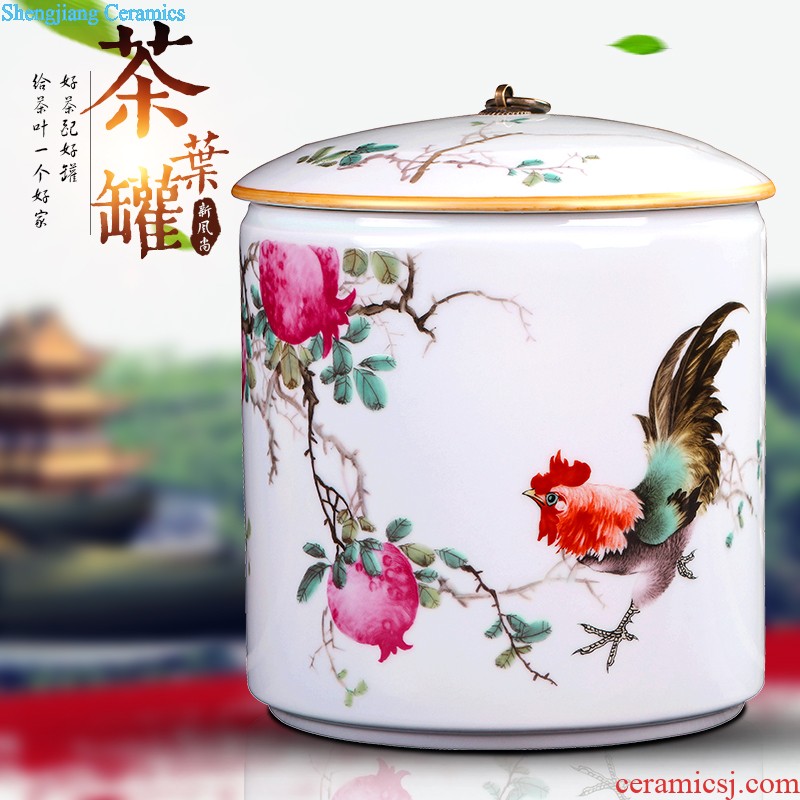 Hand-painted jingdezhen porcelain pot put POTS puer tea box cake store tea urn the seventh, peulthai the caddy tea large household