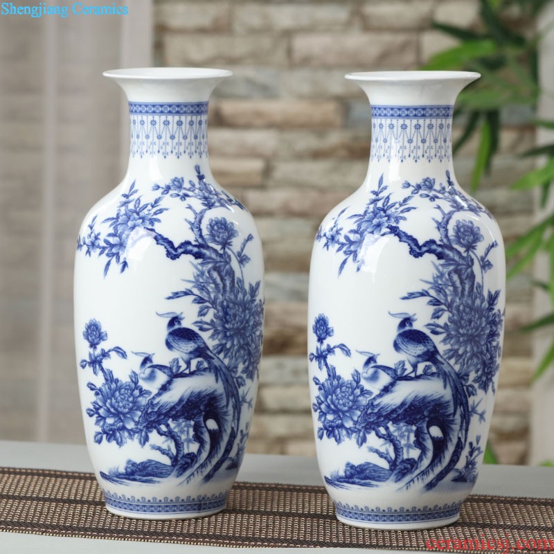 Hand-painted mini flower vase of blue and white porcelain of jingdezhen ceramics home rich ancient frame furnishing articles classic Chinese style living room