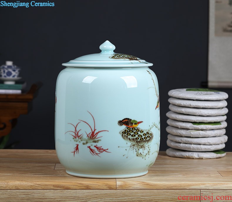 Jingdezhen ceramics lucky bamboo vase furnishing articles New Chinese style household adornment flower arranging large sitting room of ikea