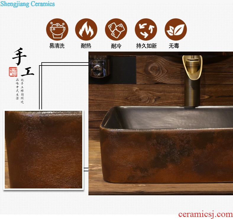 Jia depot square sink ceramic art stage basin restoring ancient ways of creative personality lavatory basin household balcony