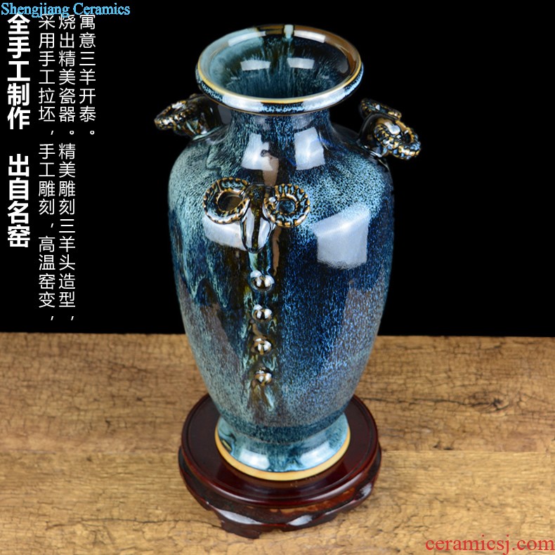 Hand-sketching jingdezhen blue and white porcelain vase furnishing articles of Chinese style living room flower arranging Chinese style porch decoration home decoration