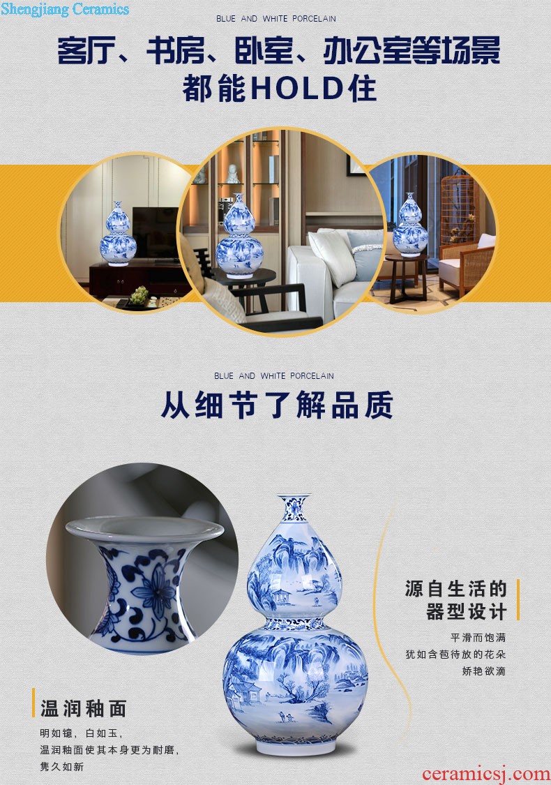 Manual creative jingdezhen ceramics wine furnishing articles bookcase sitting room adornment art vase dried flower vase