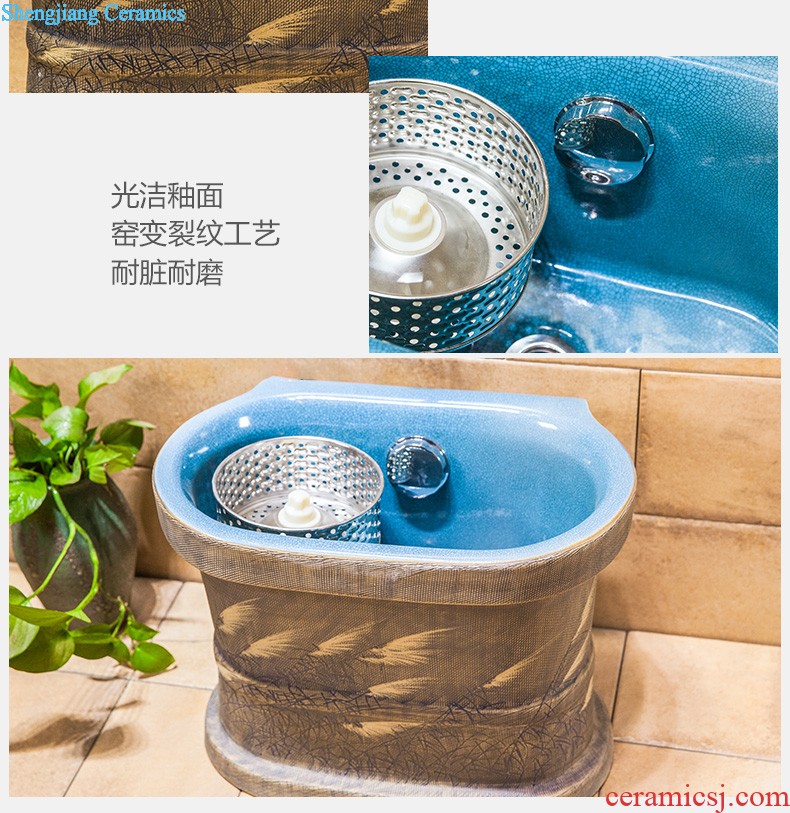 Ou basin one-piece lavabo ceramic golden column pillar floor lavatory basin hotel and trip in