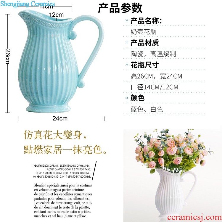 Jingdezhen ceramic contemporary and contracted white vase trumpet The sitting room dry flower flower arranging, table decorations furnishing articles