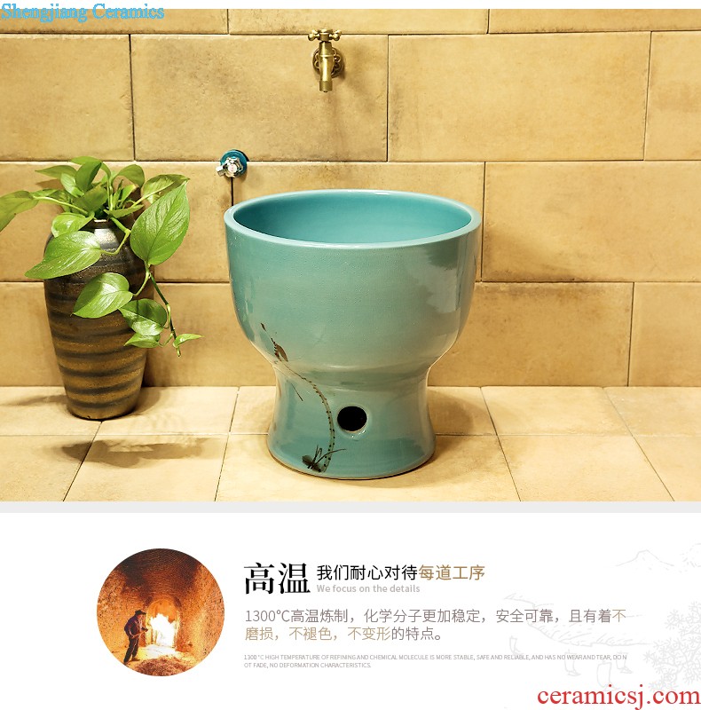 M beautiful European beauty ceramic toilet stage basin sink lavatory basin that wash a face Square blue glaze