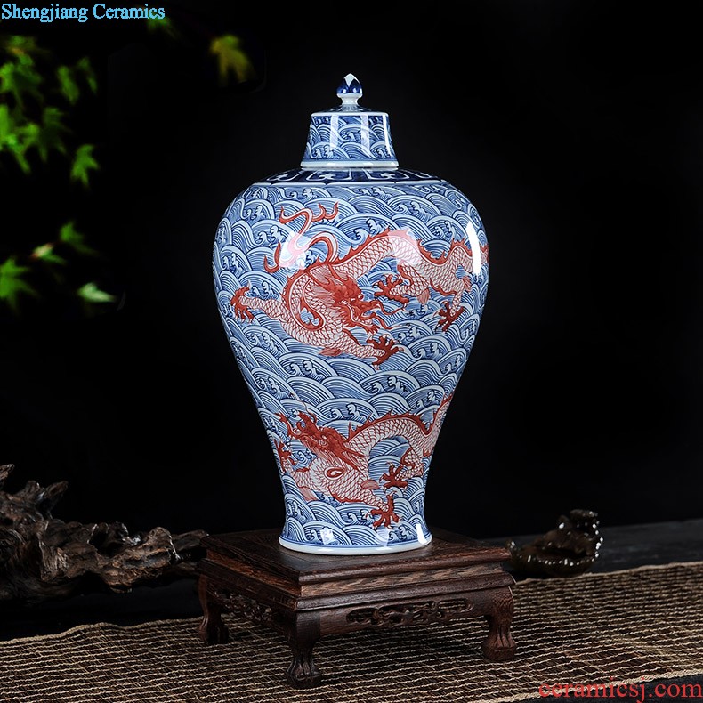 Exhibition of jingdezhen ceramics vase sitting room place luck vase household act the role ofing is tasted Chinese red ornaments