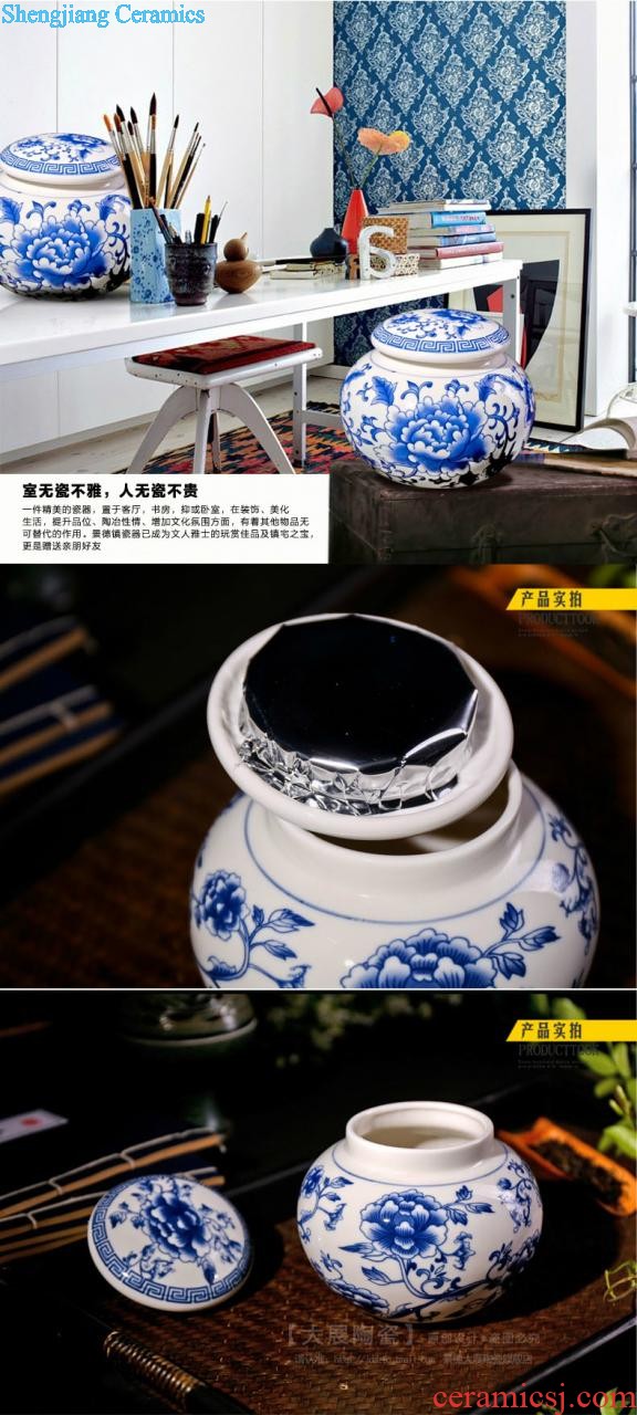 To make Jingdezhen ceramic tea pot 5 jins of pu-erh tea powder POTS seal pot black tea store tea tea storage warehouse big yards