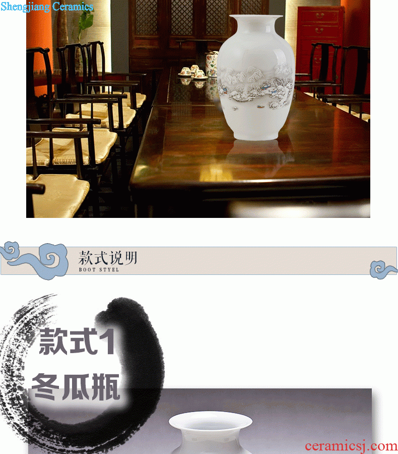 Jingdezhen ceramics The quartet lucky bamboo vase The living room table decoration flower art handicraft furnishing articles