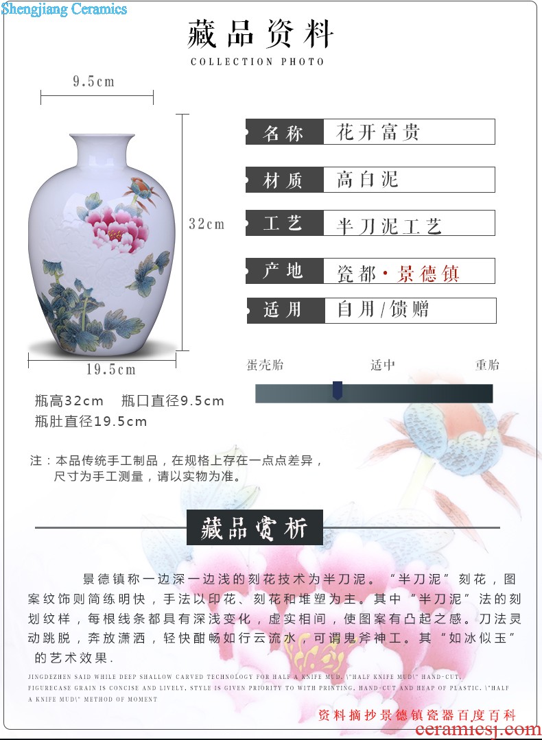 Furnishing articles jingdezhen jingdezhen ceramic vase mei bottled jewelry decoration home sitting room handicraft collection