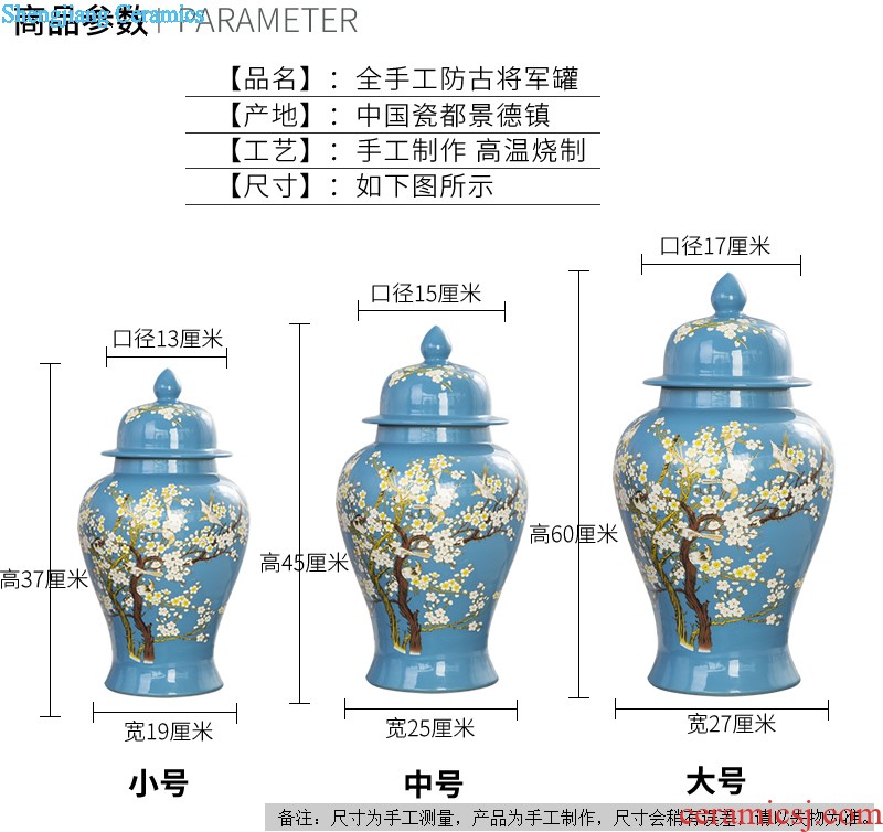 Jingdezhen ceramics hand-painted lotus flower vase Chinese style living room TV cabinet porch household adornment handicraft furnishing articles