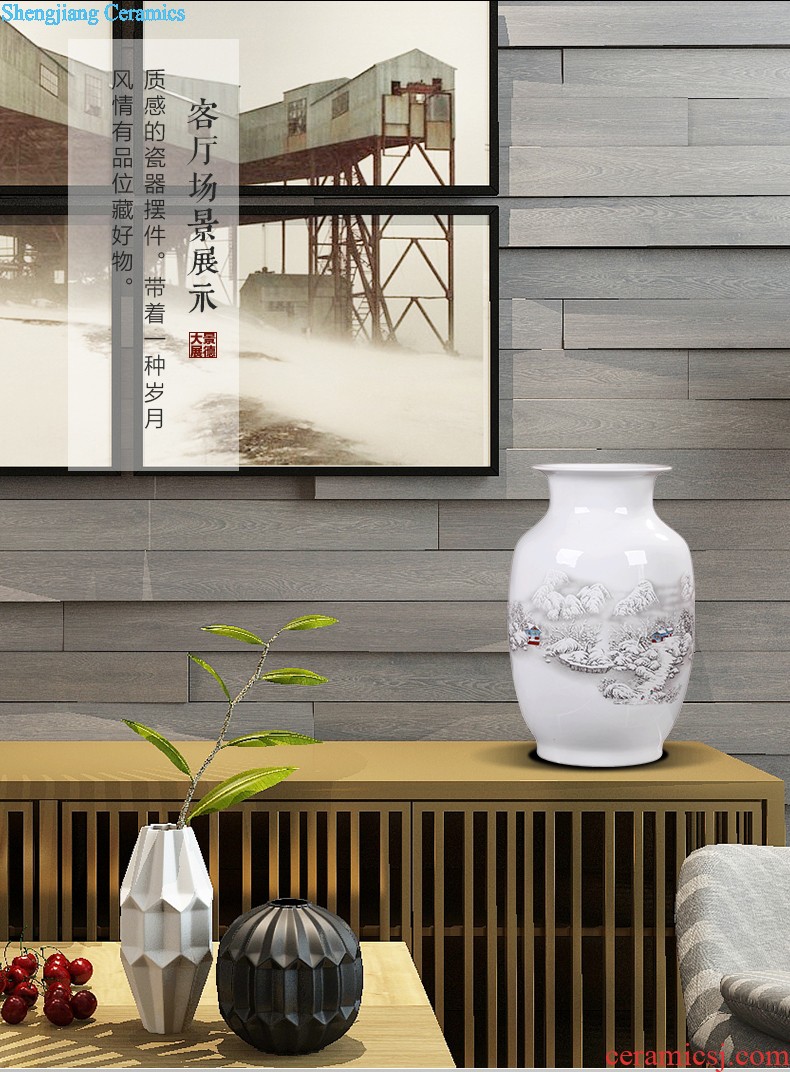 Jingdezhen ceramic vase furnishing articles creative home sitting room dry flower adornment porcelain ceramic bottle of restoring ancient ways furnishing articles