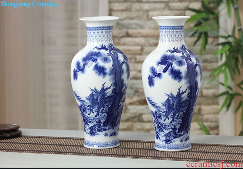 Hand-painted mini flower vase of blue and white porcelain of jingdezhen ceramics home rich ancient frame furnishing articles classic Chinese style living room