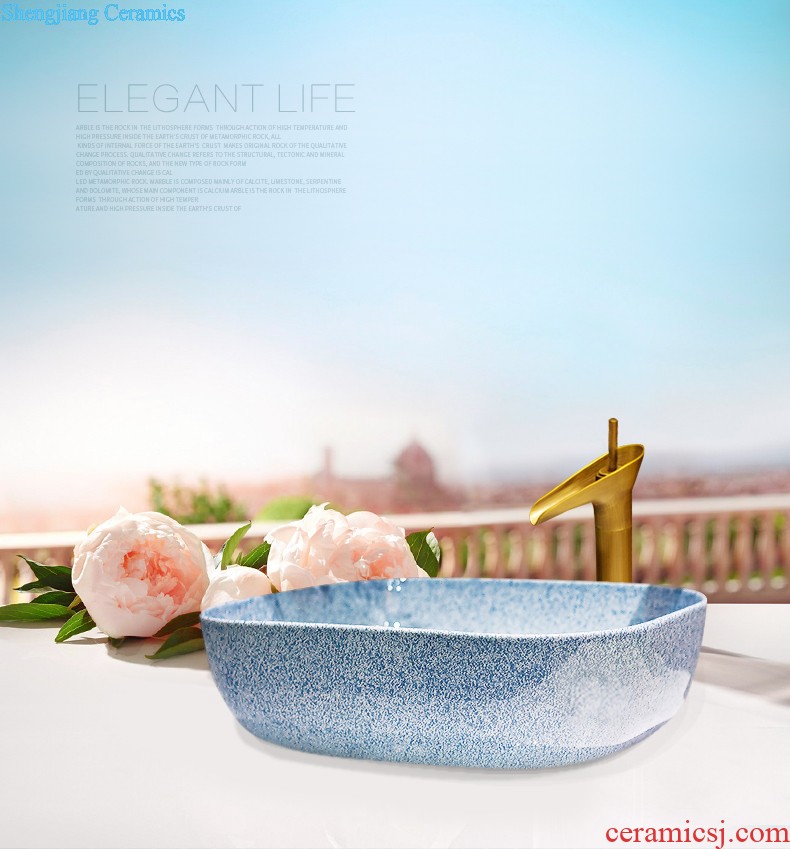 M beautiful ceramic mop pool Jingdezhen art mop basin balcony outdoor mop pool 40 cm jump cut stone yellow