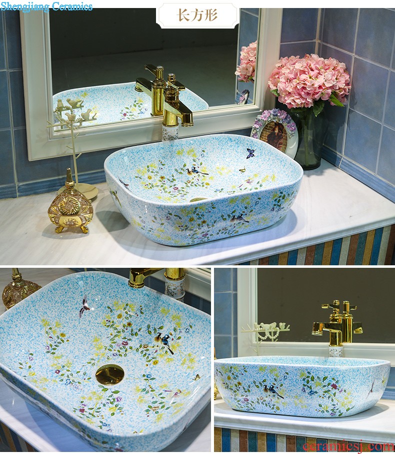 M beautiful ceramic mop pool Jingdezhen art mop basin antique green bethanath balcony outdoor mop pool