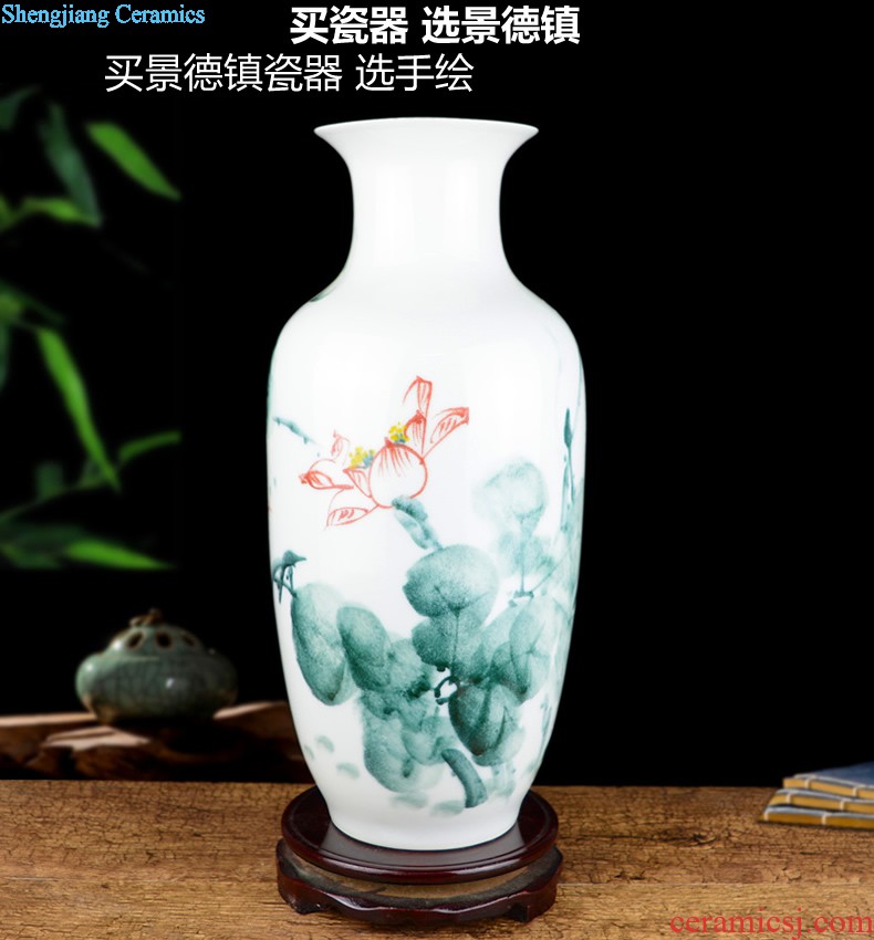 Jingdezhen ceramic contracted white rope vase Small pure and fresh and dried flowers flower arrangement sitting room place home decoration