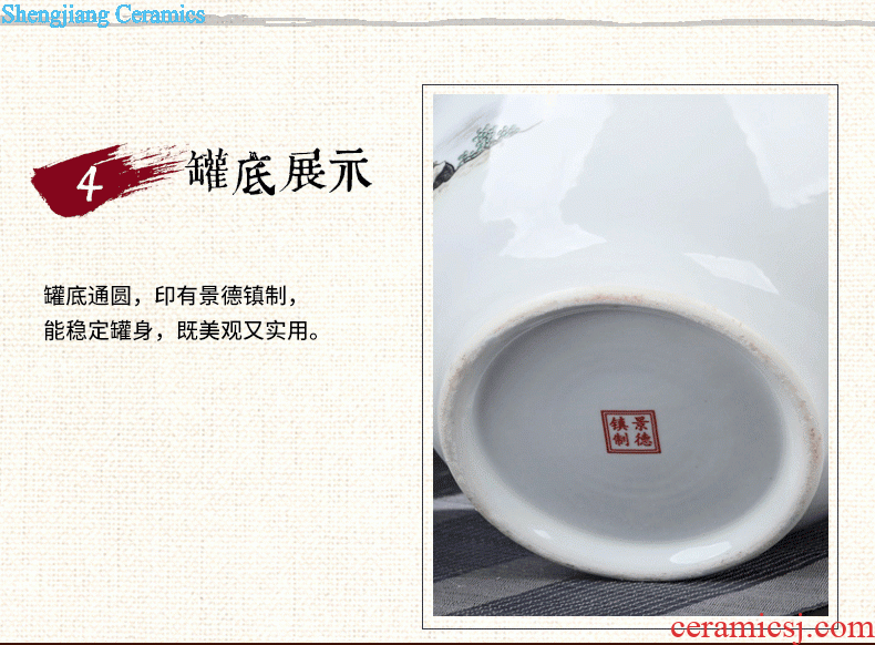 To make Jingdezhen ceramic caddy large-sized receives half a catty Sealed cans plum 1 catty tea storage tanks