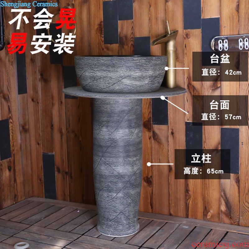 Jia depot Retro basin ceramic lavatory on outdoor column vertical toilet lavabo