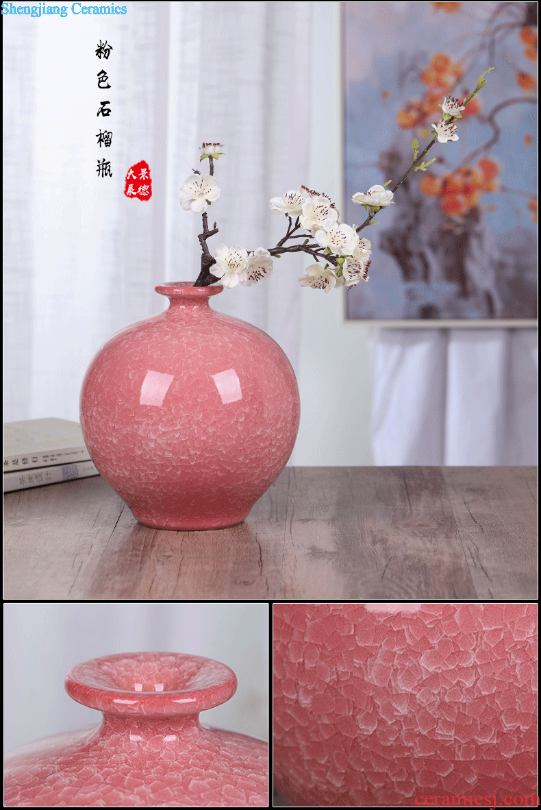 Jingdezhen ceramic vase office furnishing articles yellow sitting room TV ark household decorates porch ark crafts